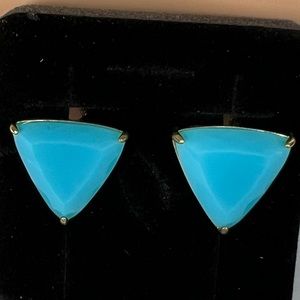 Heidi Daus Omega 🆕 Aqua Trillionaire geometric flair earrings